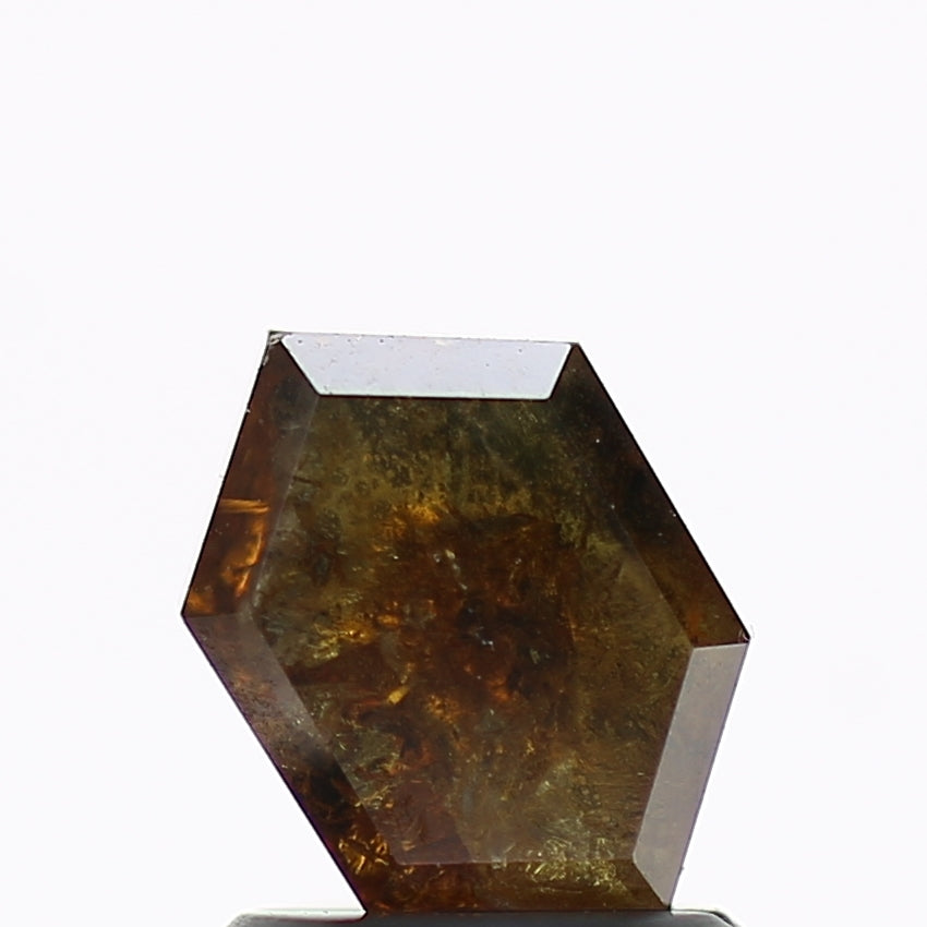 1.31 Carat Fancy Brown Hexagon Salt and Pepper Diamond 7.8 MM