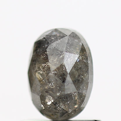 0.89 Carat Fancy Gray Oval Shape Salt and Pepper Diamond 6.33 MM