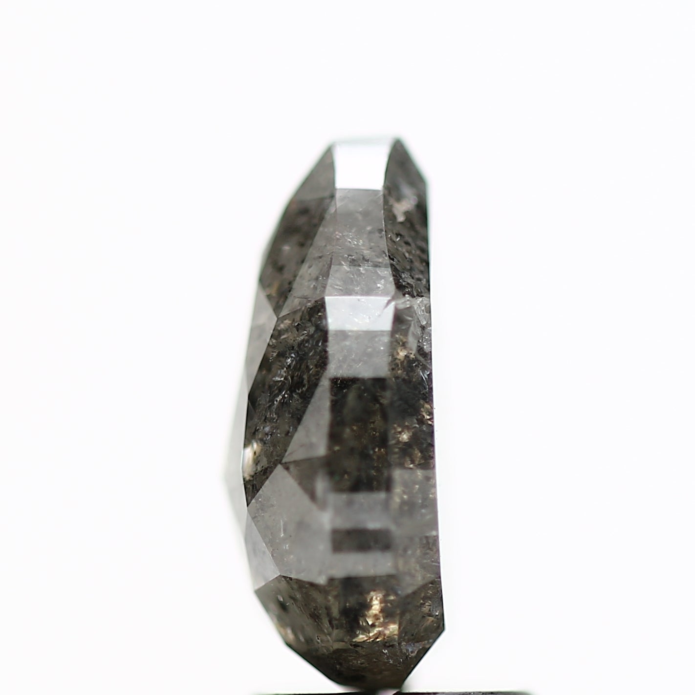 2.90 Carat Natural Gray Pear Salt and Pepper Diamond