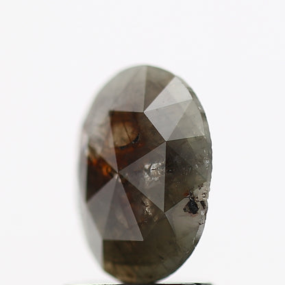 0.80 Carat Gray Oval Rose Cut Natural Diamond 8 MM