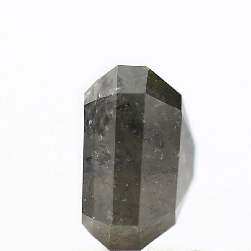 1.15 Carat 6.02 MM Natural Gray Emerald Cut Salt and Pepper Diamond - Blackdiamond