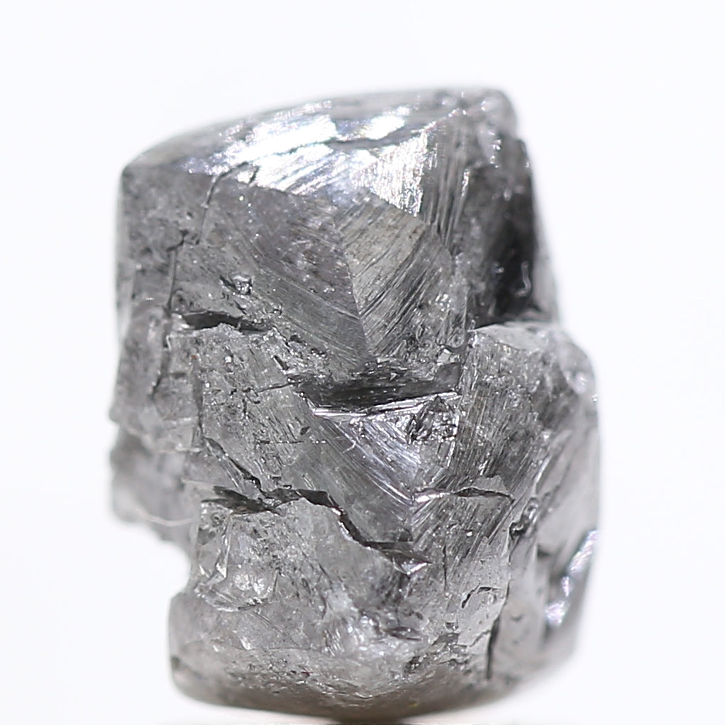 3.27 Carat Fancy Gray Octahedron Raw Rough Natural Diamond 8.20 MM - Blackdiamond