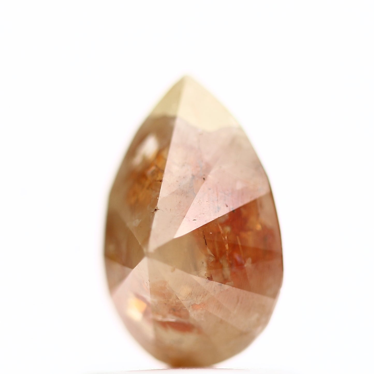 0.79 Carat Pear Salt and Pepper Orange Diamond 7.47 MM