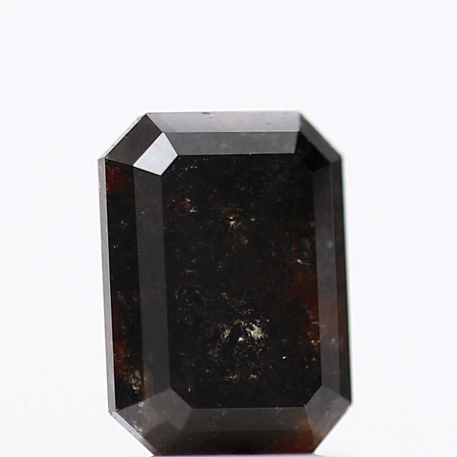 1.83 Carat 7.90 MM Fancy Black Emerald Cut Salt and Pepper Diamond - Blackdiamond