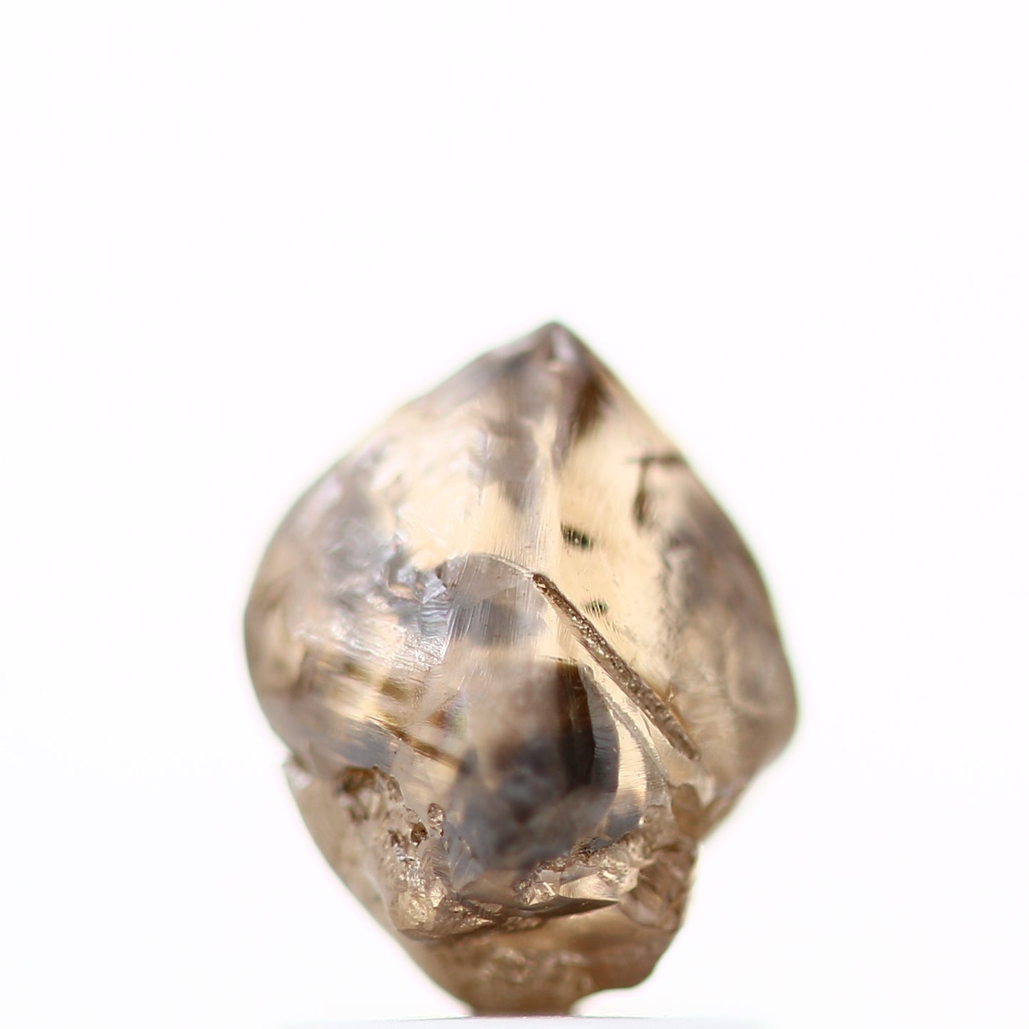 1.78 Carat Fancy Brown Crystal Raw Rough Natural Diamond 7.50 MM - Blackdiamond