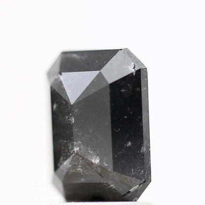 1.84 Carat 8.06 MM Natural Black Emerald Cut Salt and Pepper Diamond - Blackdiamond