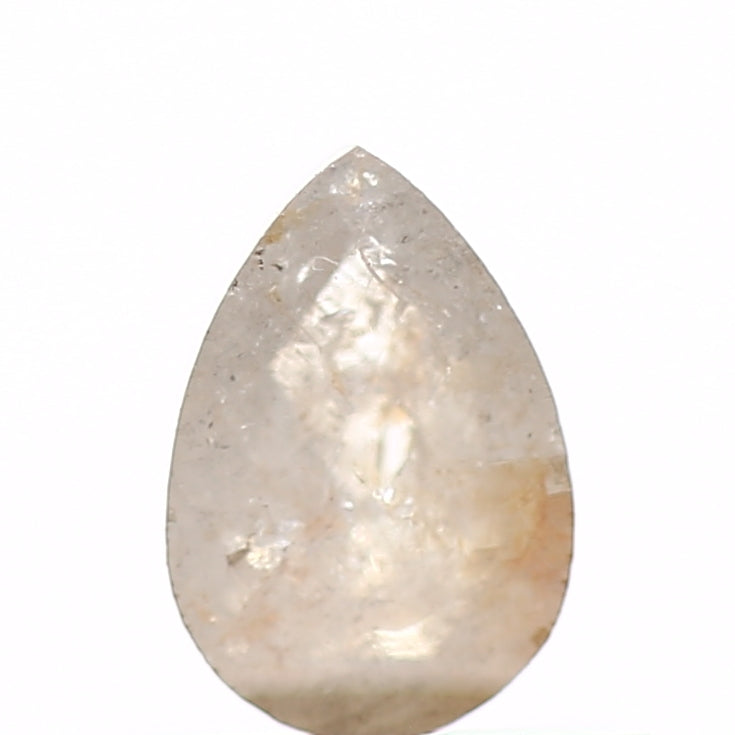 0.41 Carat Natural Pear Rose Cut Salt and Pepper Diamond SDM295