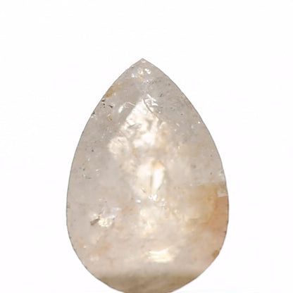 0.41 Carat Natural Pear Rose Cut Salt and Pepper Diamond SDM295