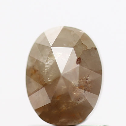 0.83 Carat Brown Oval Rose Cut Rustic Natural Diamond 6.5 MM