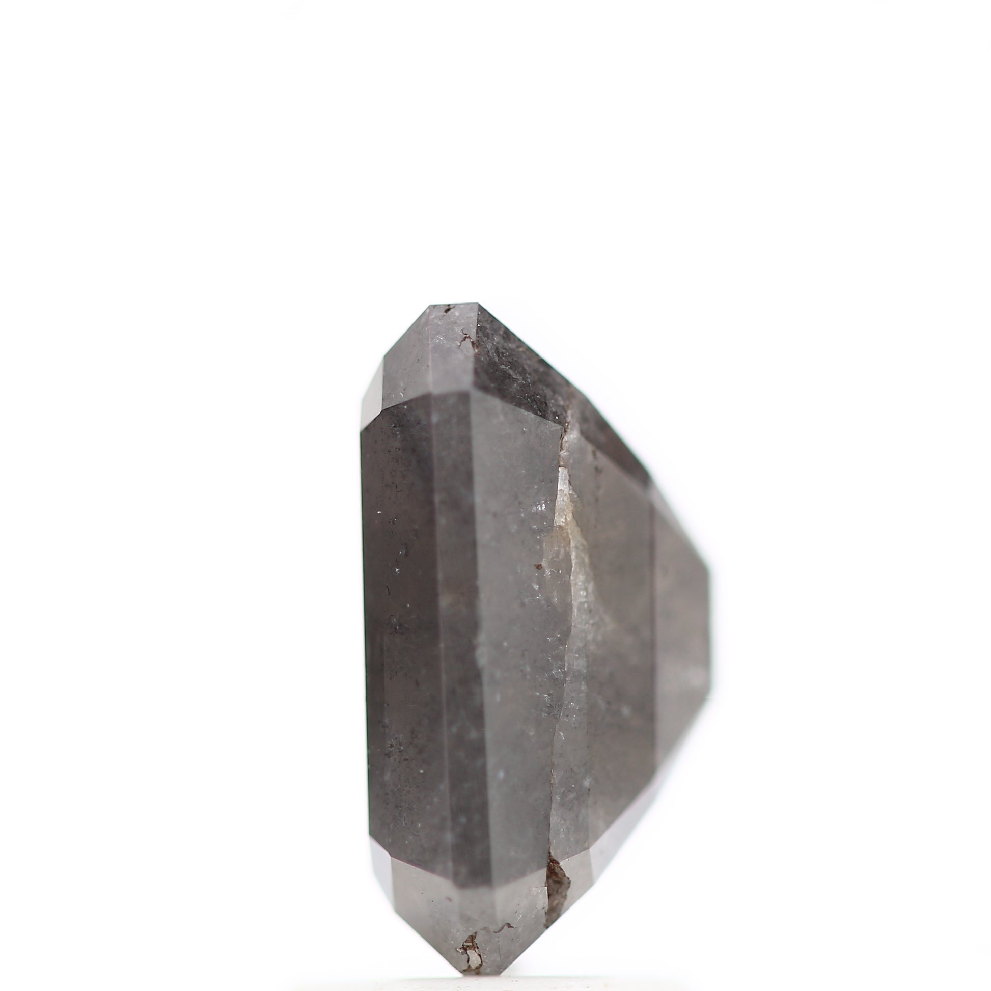 3.23 Carat 9.26 MM Rustic Gray Emerald Salt and Pepper Diamond - Blackdiamond