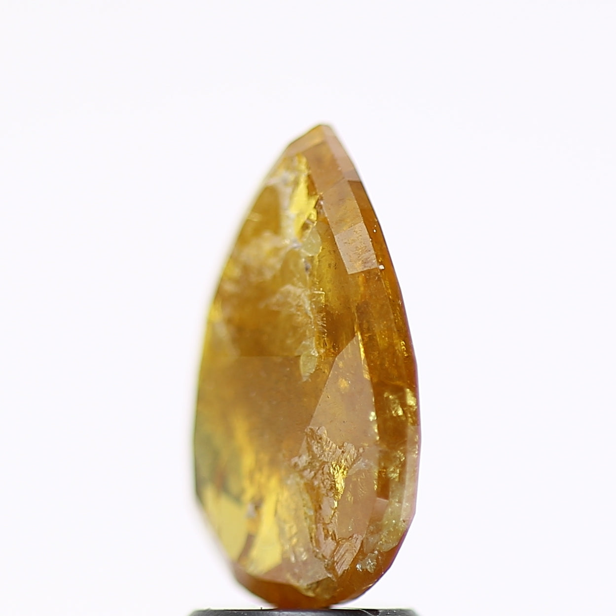2 Carat Pear Salt and Pepper Diamond Fancy Yellow 11.90 MM
