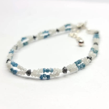 raw diamond beads blue