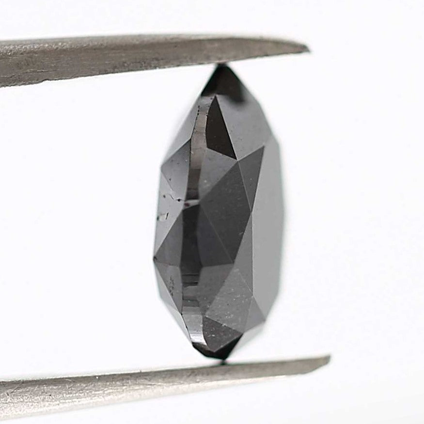 2.02 Carat Double Cut Natural Pear Loose Black Diamond