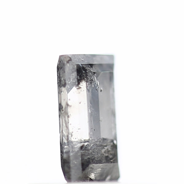 0.38 Carat Baguette Cut Salt & Pepper Diamond Gray Loose Diamond 5.25 MM