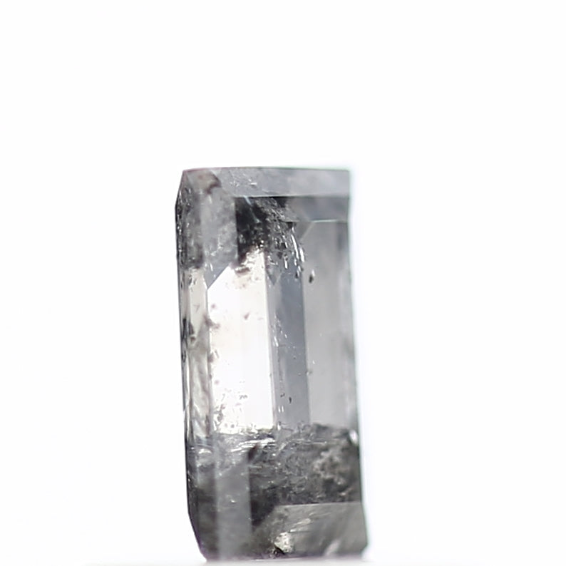 0.38 Carat Baguette Cut Salt & Pepper Diamond Gray Loose Diamond 5.25 MM