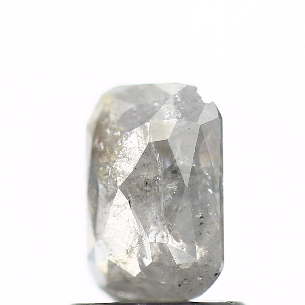 0.84 Carat 6.9 MM Natural Gray Emerald Loose Salt and Pepper Diamond - Blackdiamond