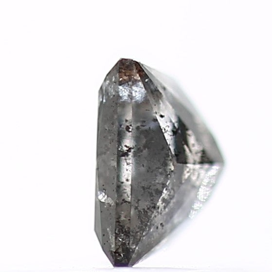 0.41 tcw 4.1 MM Natural Fancy Gray Black Princess Salt Pepper Diamond - Blackdiamond