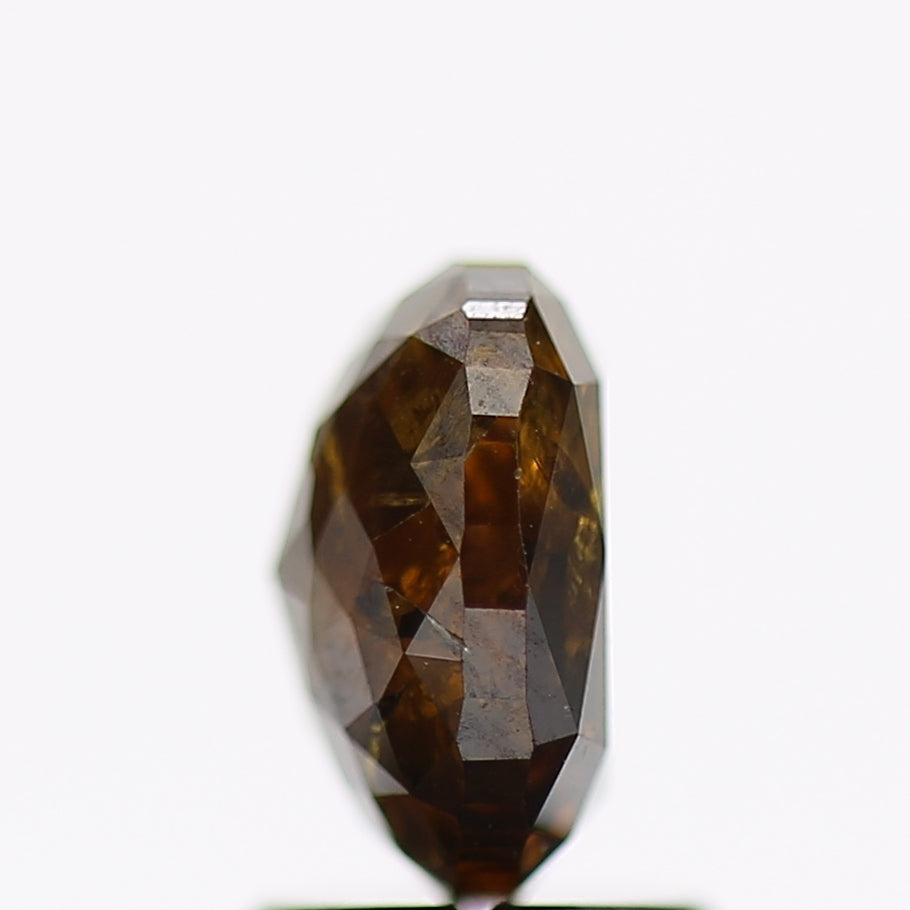 2.45 Carat Natural Cushion Salt and Pepper Diamond Fancy Brown 7.7 MM