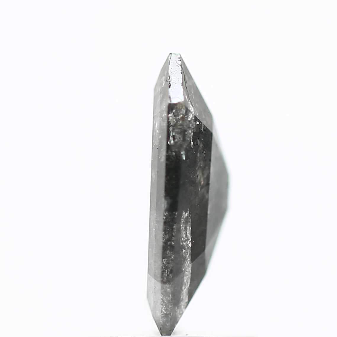 1.44 Carat 9 MM Natural Gray Emerald Cut Salt and Pepper Diamond - Blackdiamond