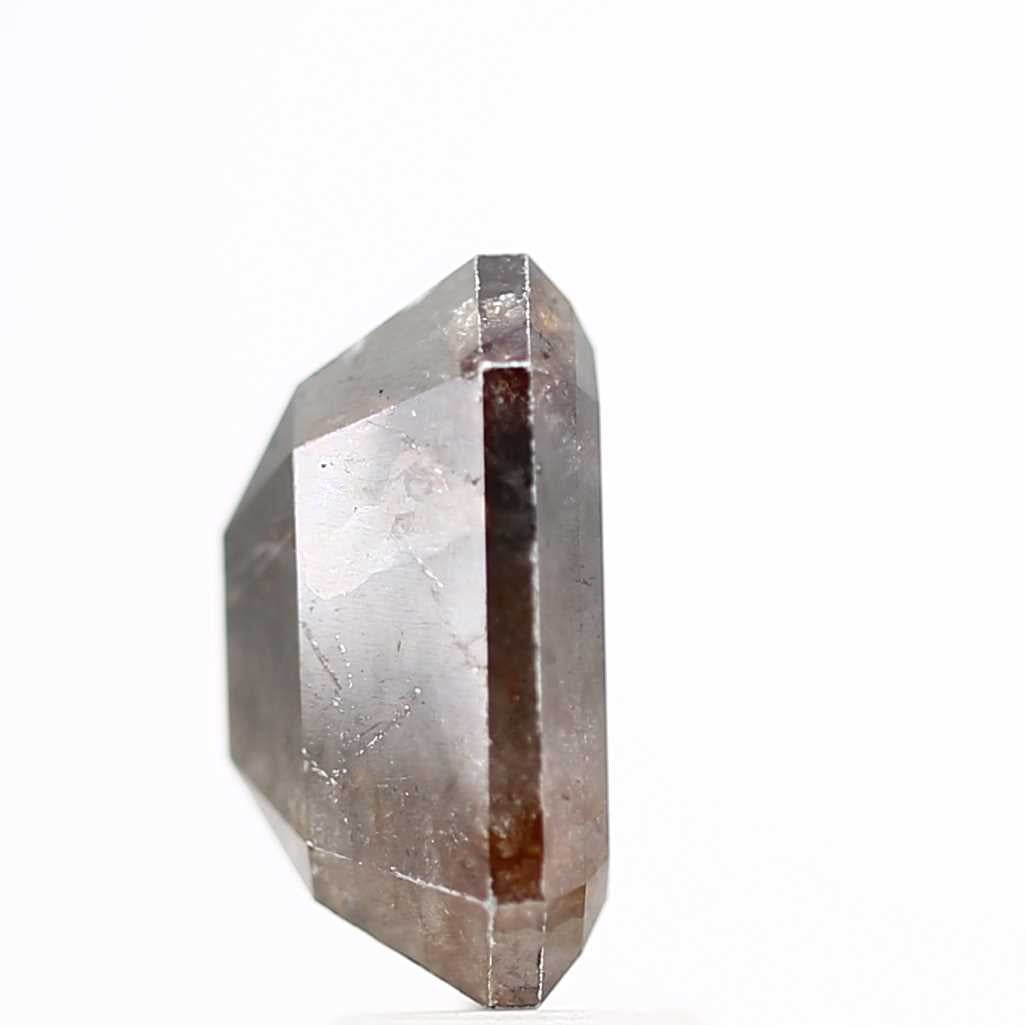 5.48 Carat 11.50 MM Fancy Red Gray Emerald Cut Salt and Pepper Diamond - Blackdiamond