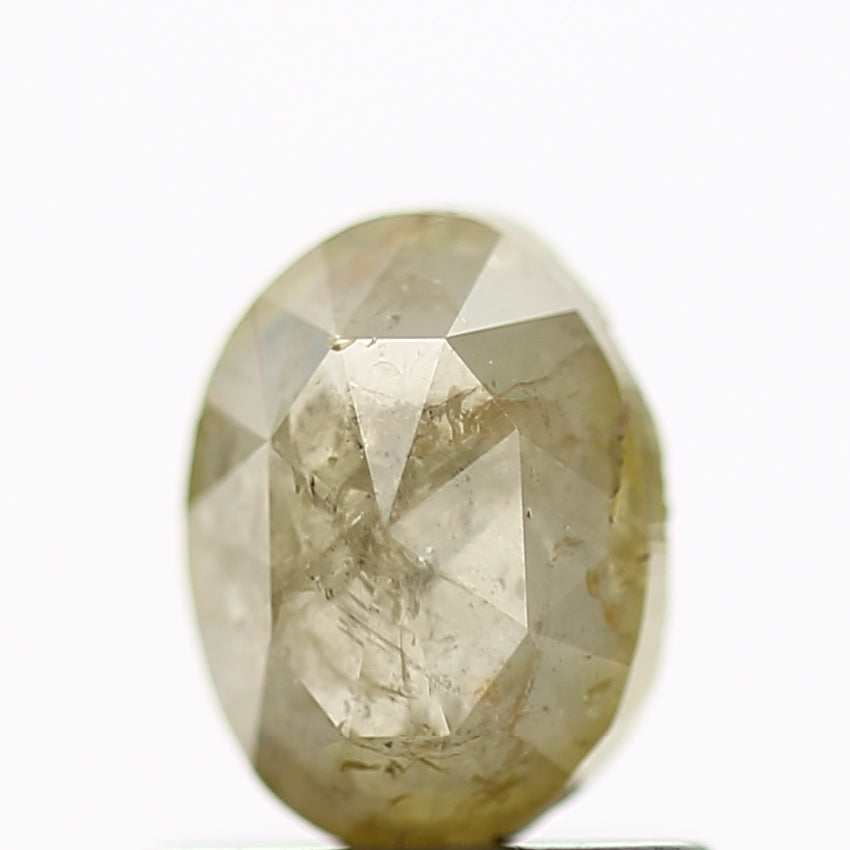 0.70 Carat Oval Yellow Rose Cut Natural Loose Diamond 6.30 MM