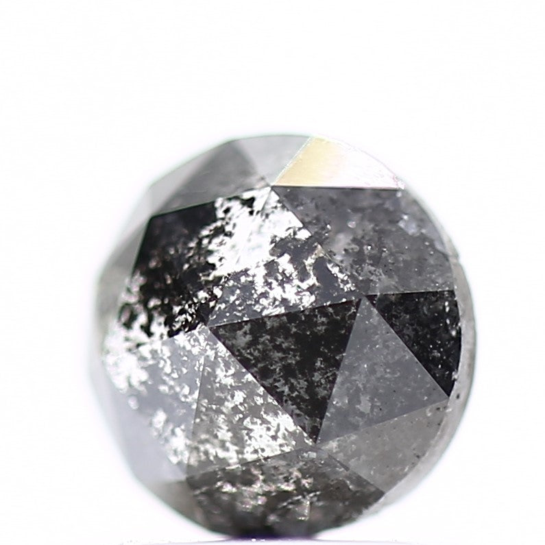 0.86 Carat 5.8 MM Natural Fancy Gray Rose Cut Salt and Pepper Diamond - Blackdiamond