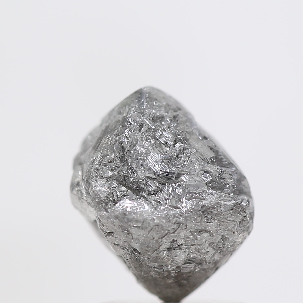 2.81 Carat Fancy Gray Octahedron Rough Natural Diamond 7.20 MM - Blackdiamond