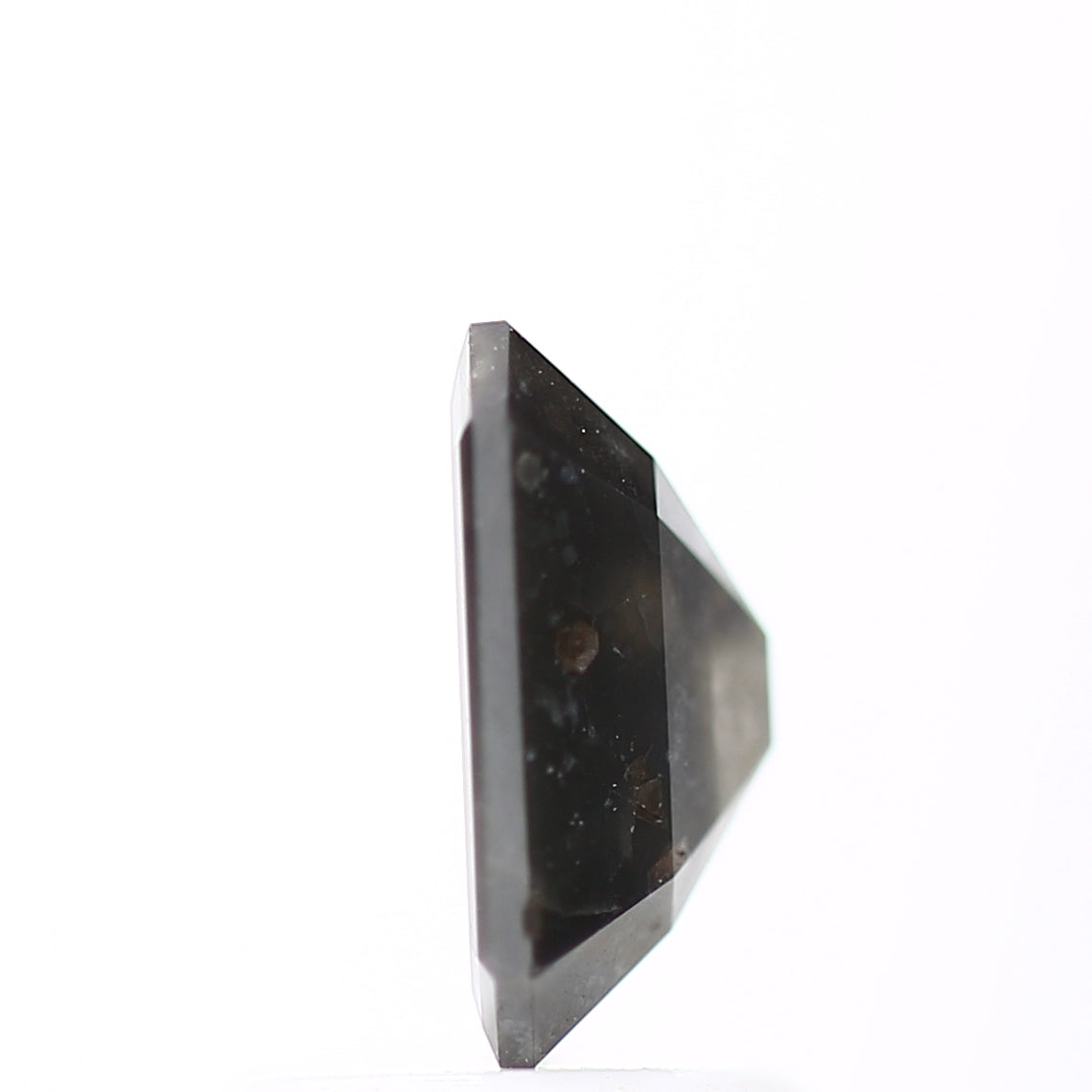 1.26 Carat 7.38 MM Emerald Cut Gray Natural Loose Rustic Diamond - Blackdiamond