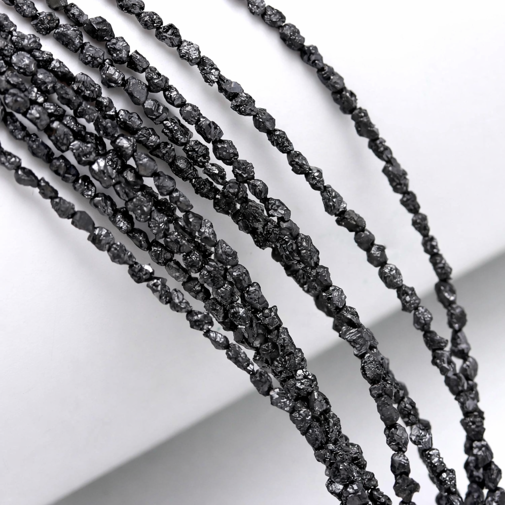 AAA Grade Full Strand Natural Black Rough Diamond Beads 2-3mm