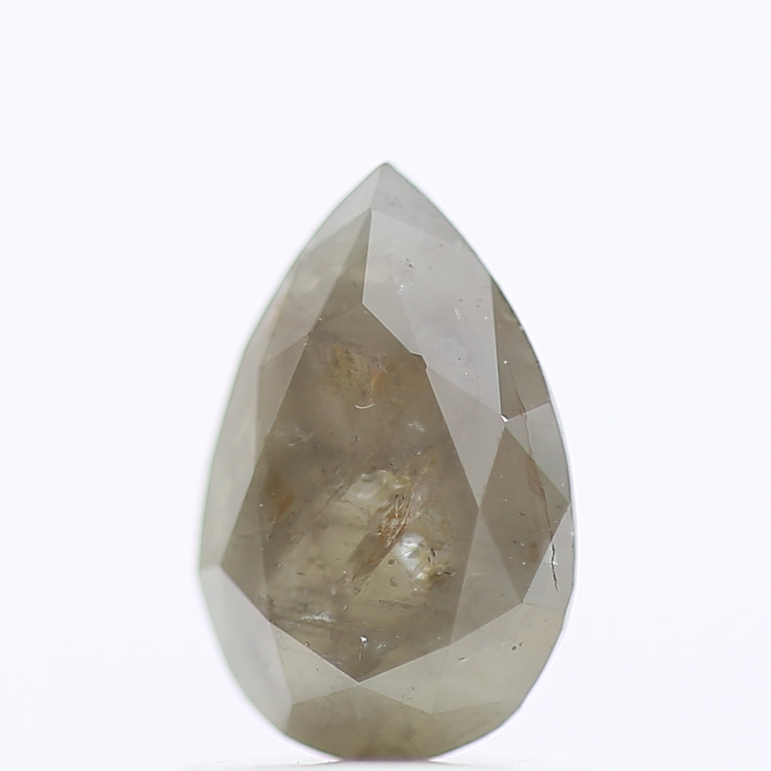 0.94 Carat Natural Gray Pear Salt and Pepper Diamond 8.05 MM