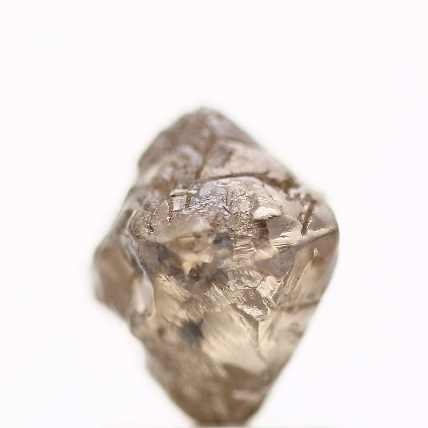 1.95 Carat Natural Octahedron Brown Crystal Raw Rough Diamond 6.50 MM - Blackdiamond