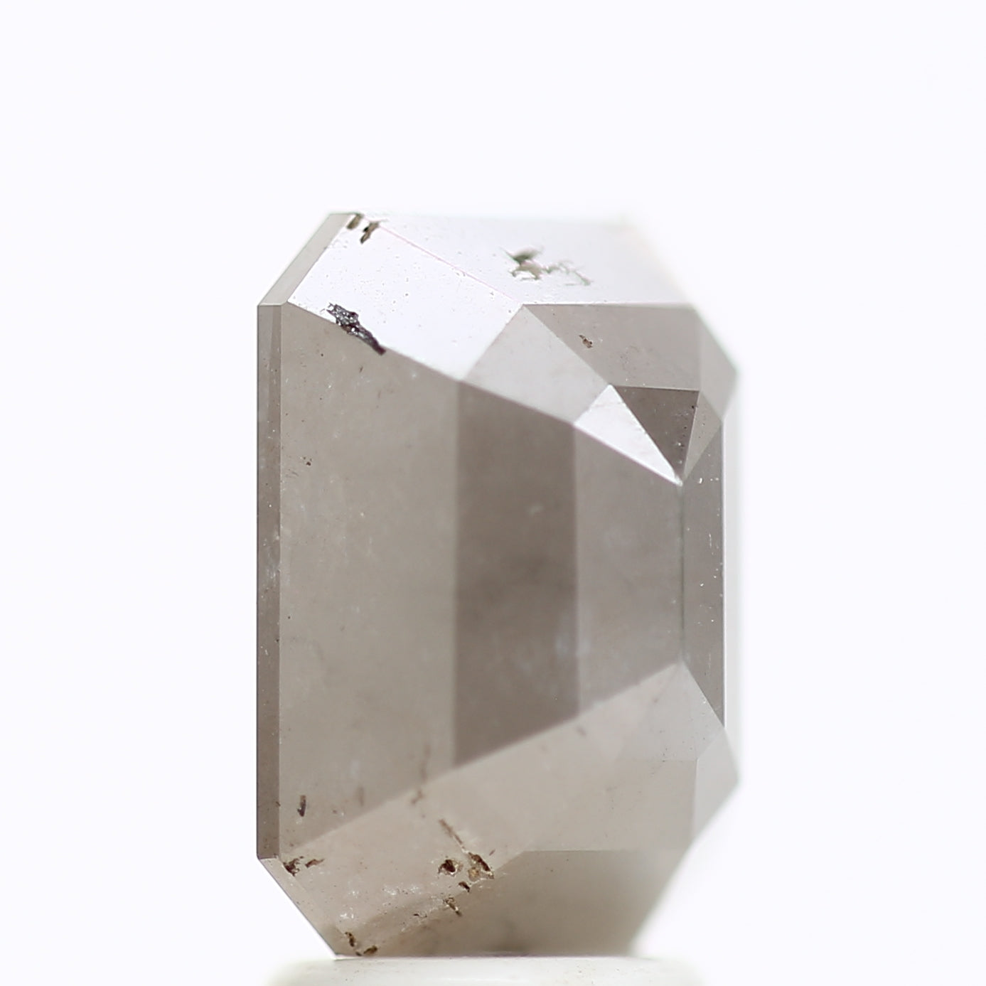 3.78 Carat Natural Emerald Loose Gray Salt And Pepper Diamond 9.94 MM