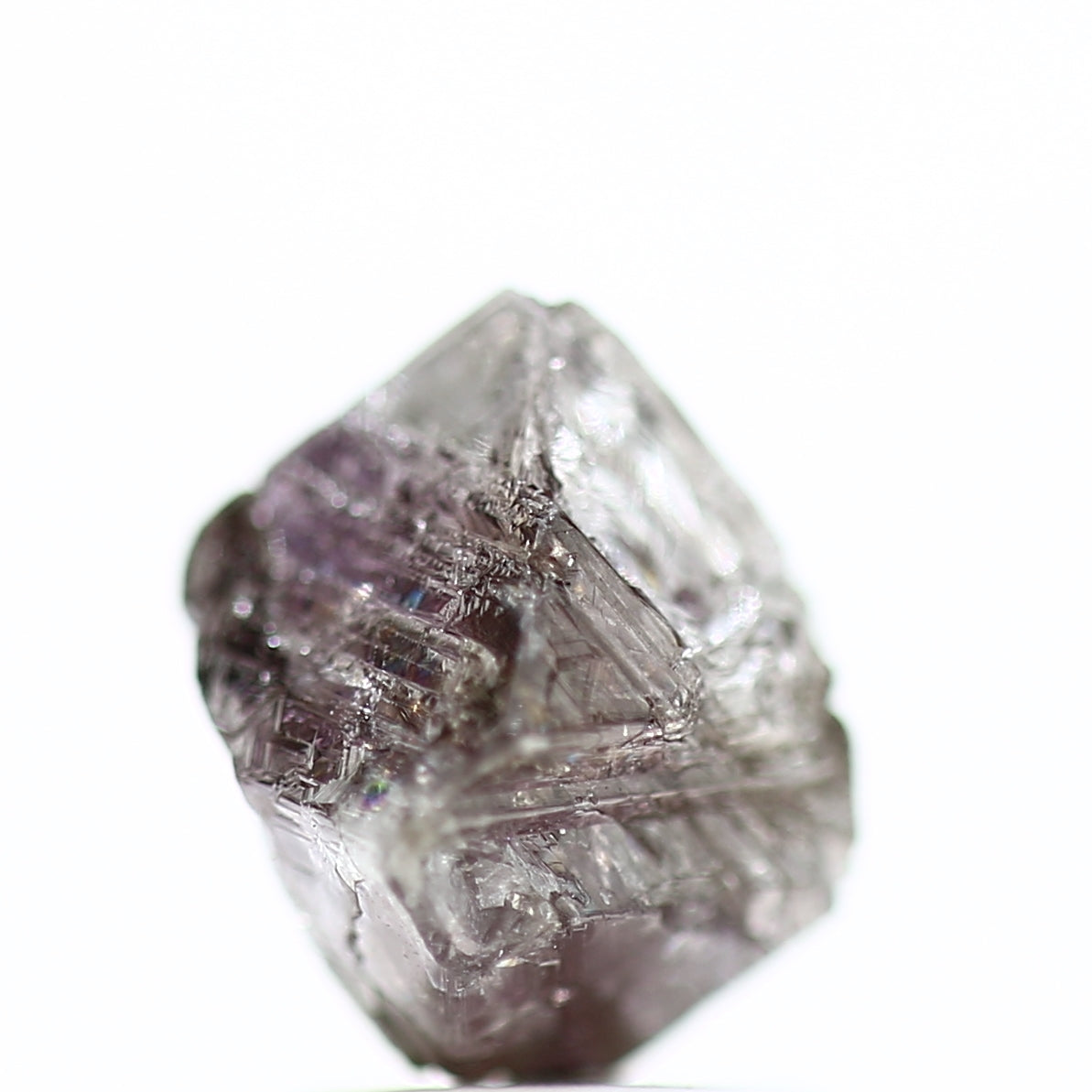 2.65 Carat Fancy Purple Pink Octahedron Rough Natural Diamond 8.50 MM - Blackdiamond