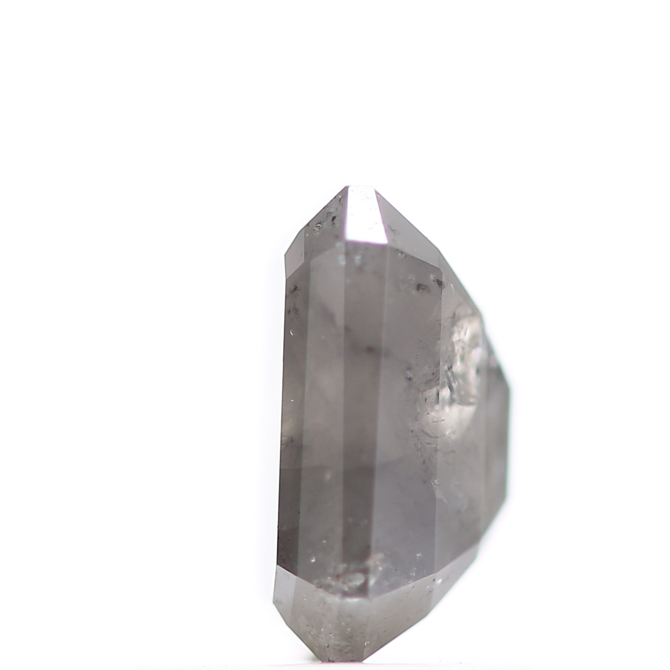 1.06 Carat 6.59 MM Natural Emerald Cut Gray Salt and Pepper Diamond - Blackdiamond