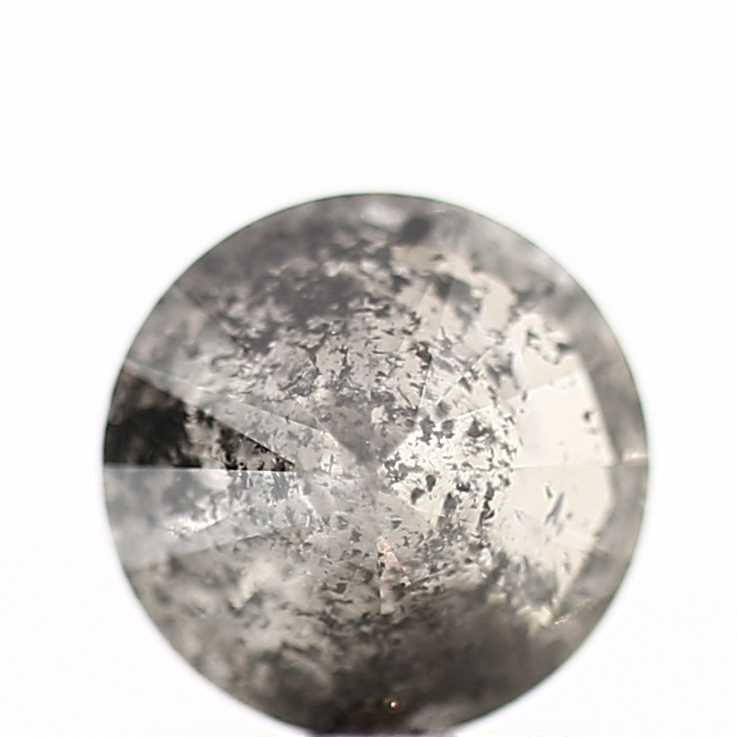 0.68 Carat Gray Round Cut Salt and Pepper Natural Loose Diamond 5.5 MM - Blackdiamond