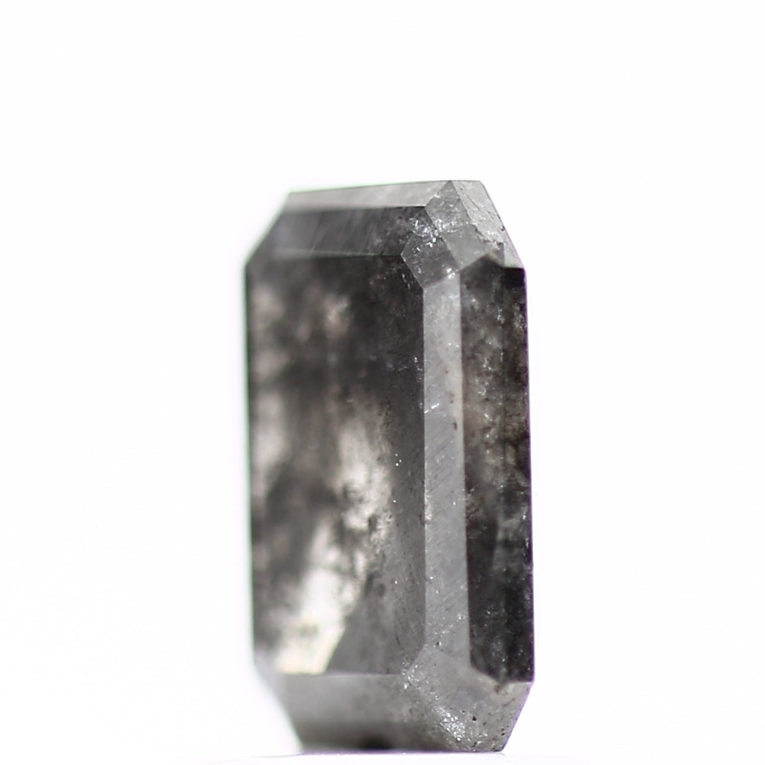 1.32 Carat 7.90 MM Fancy Gray Emerald Salt and Pepper Diamond - Blackdiamond