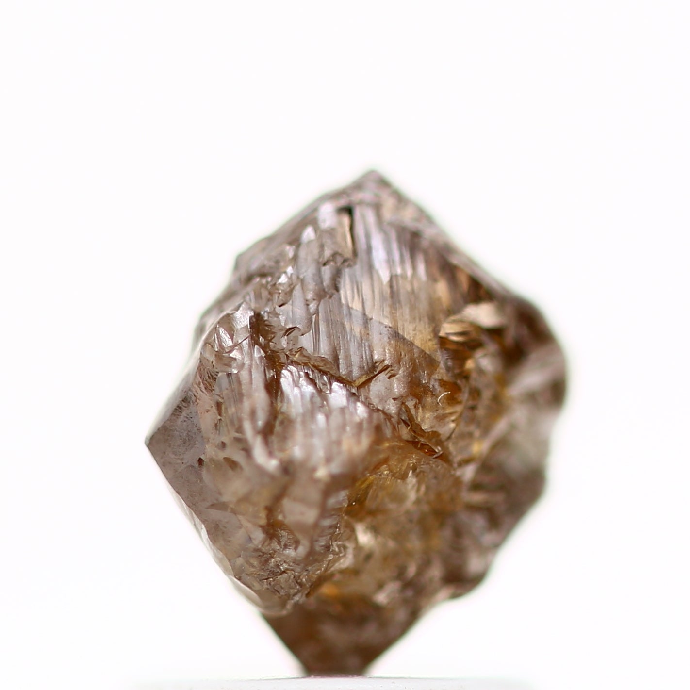 1.43 Carat Cognac Brown Crystal Uncut Rough Natural Diamond 7.25 MM - Blackdiamond