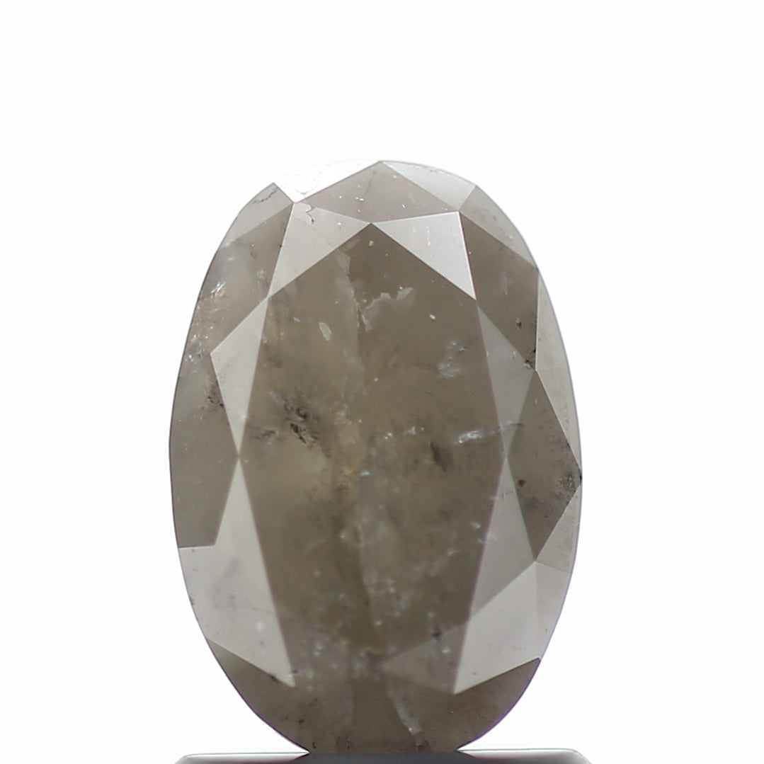 0.99 Carat Gray Oval Brilliant Cut Natural Diamond 8.3 MM