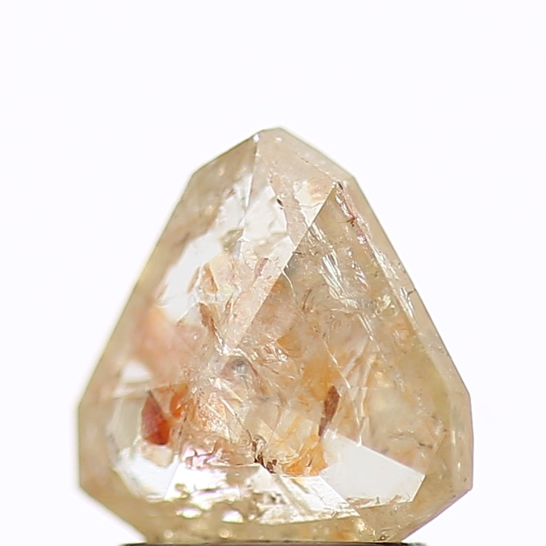 1.42 Carat Natural Orange Trillion Salt and Pepper Diamond 7.3 MM