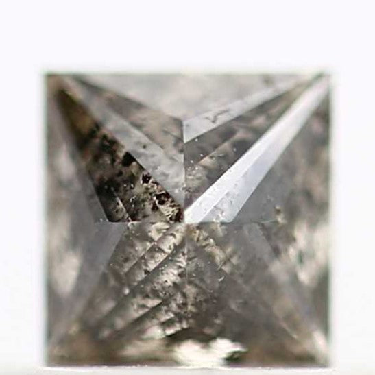 0.49 Carat 4.12 MM Natural Loose Princess Cut Salt and Pepper Diamond - Blackdiamond