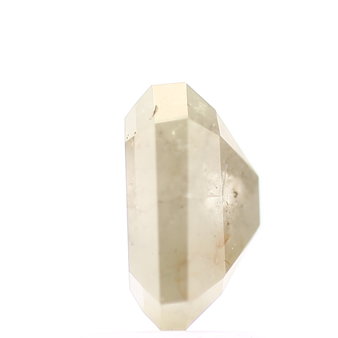 1.79 Carat 7.55 MM Emerald Cut Gray Natural Loose Rustic Diamond - Blackdiamond