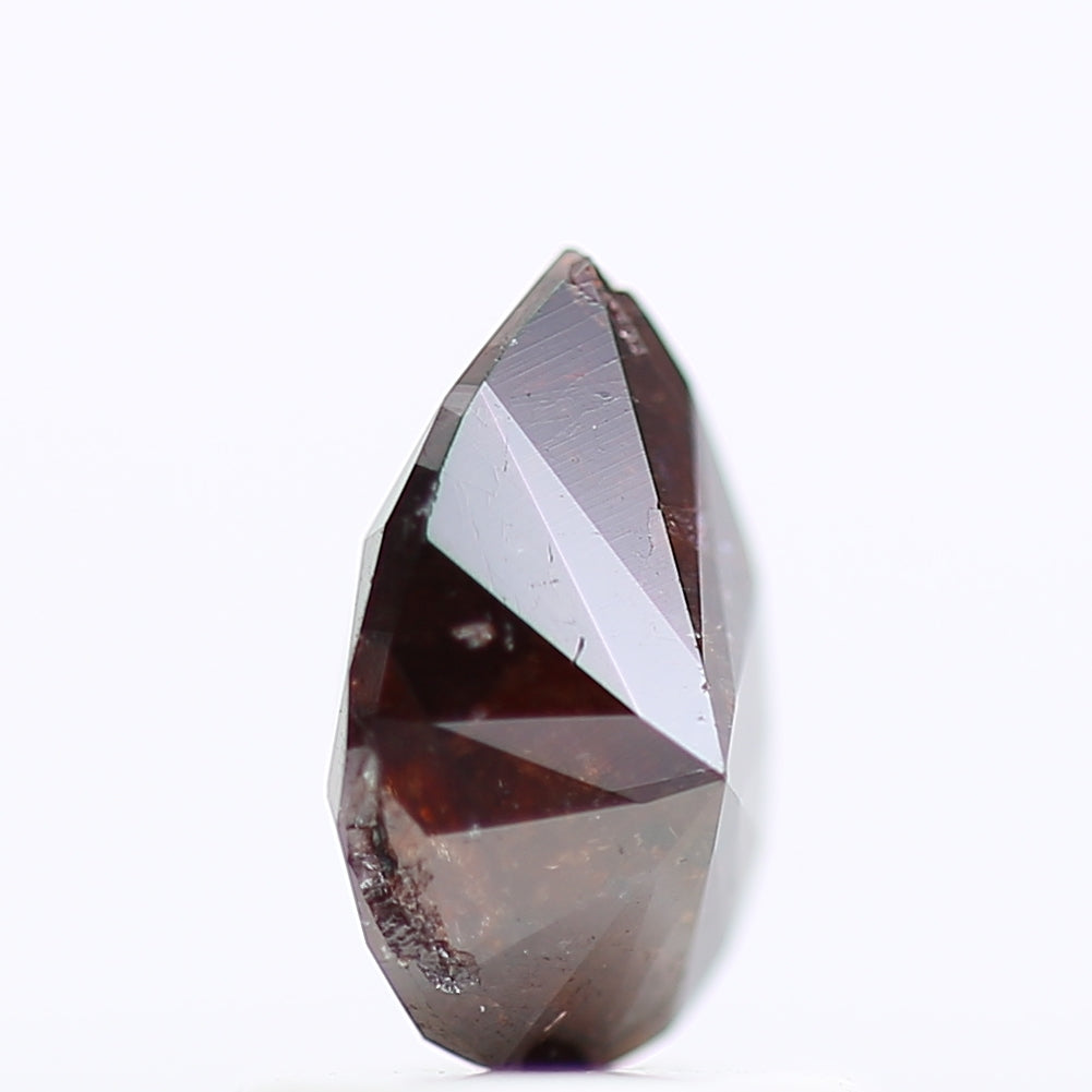 0.79 Carat Salt And Pepper Natural Fancy Red Diamond Pear 7.25 MM