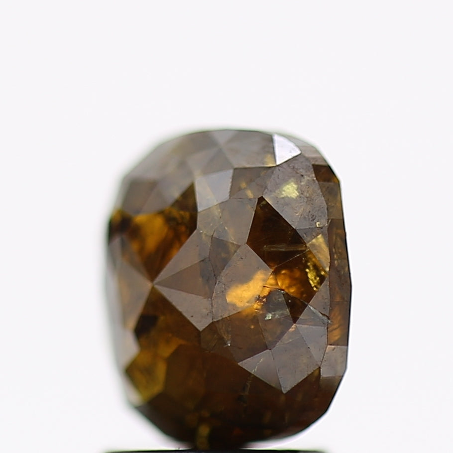 2.45 Carat Natural Cushion Salt and Pepper Diamond Fancy Brown 7.7 MM