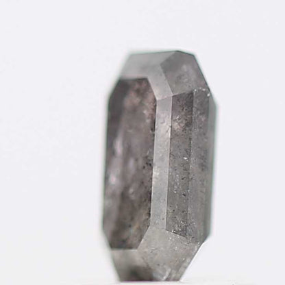 0.53 Carat 5.80 MM Gray Emerald Cut Salt and Pepper Natural Diamond - Blackdiamond