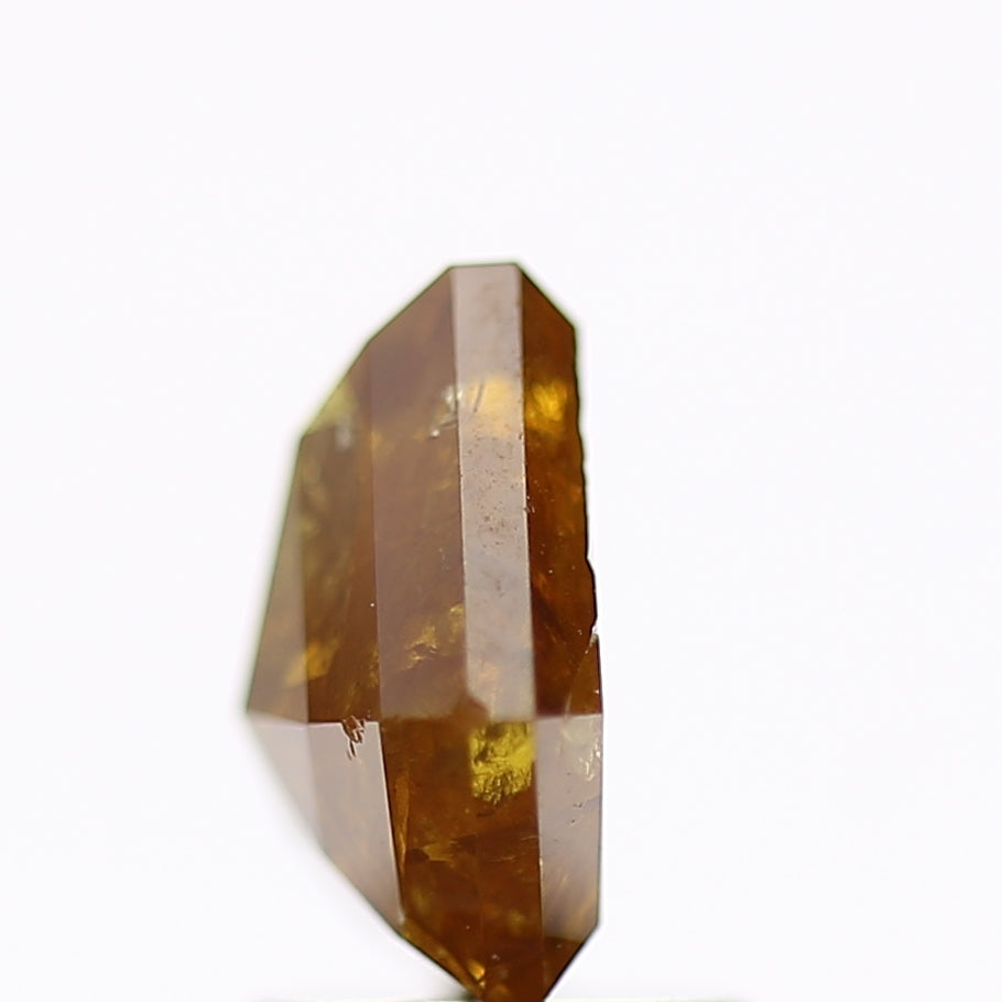 2 Carat Shield Salt and Pepper Diamond Natural Yellow Brown 8.12 MM