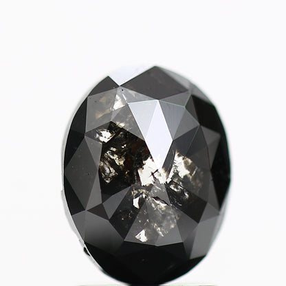 1.15 Ct Natural Black Diamond Oval Rose Cut 8.30 MM