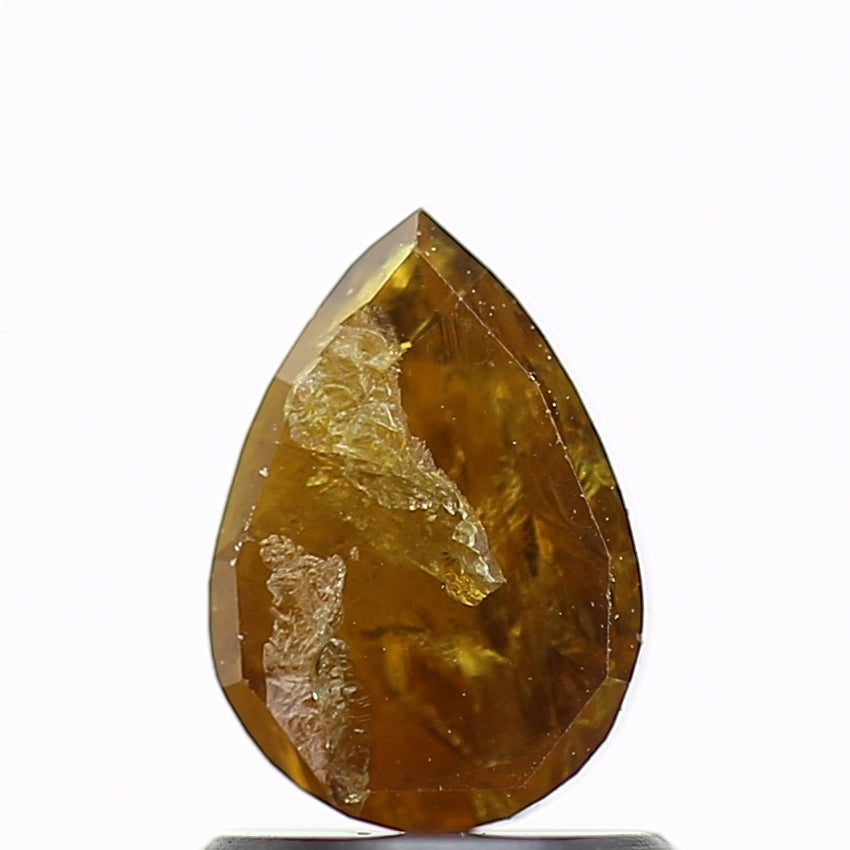 1.33 Carat Pear Salt and Pepper Diamond Natural Yellow 7.6 MM