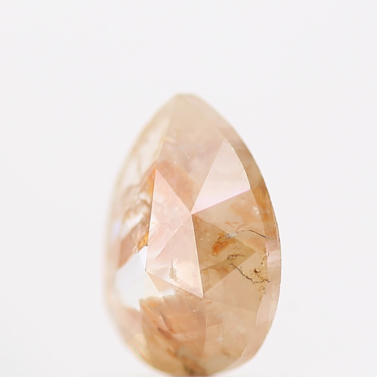 0.61 Carat Natural Peach Orange Rose Cut Pear Diamond SDM977