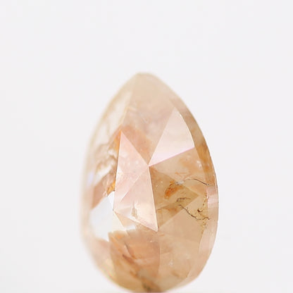 0.61 Carat Natural Peach Orange Rose Cut Pear Diamond SDM977