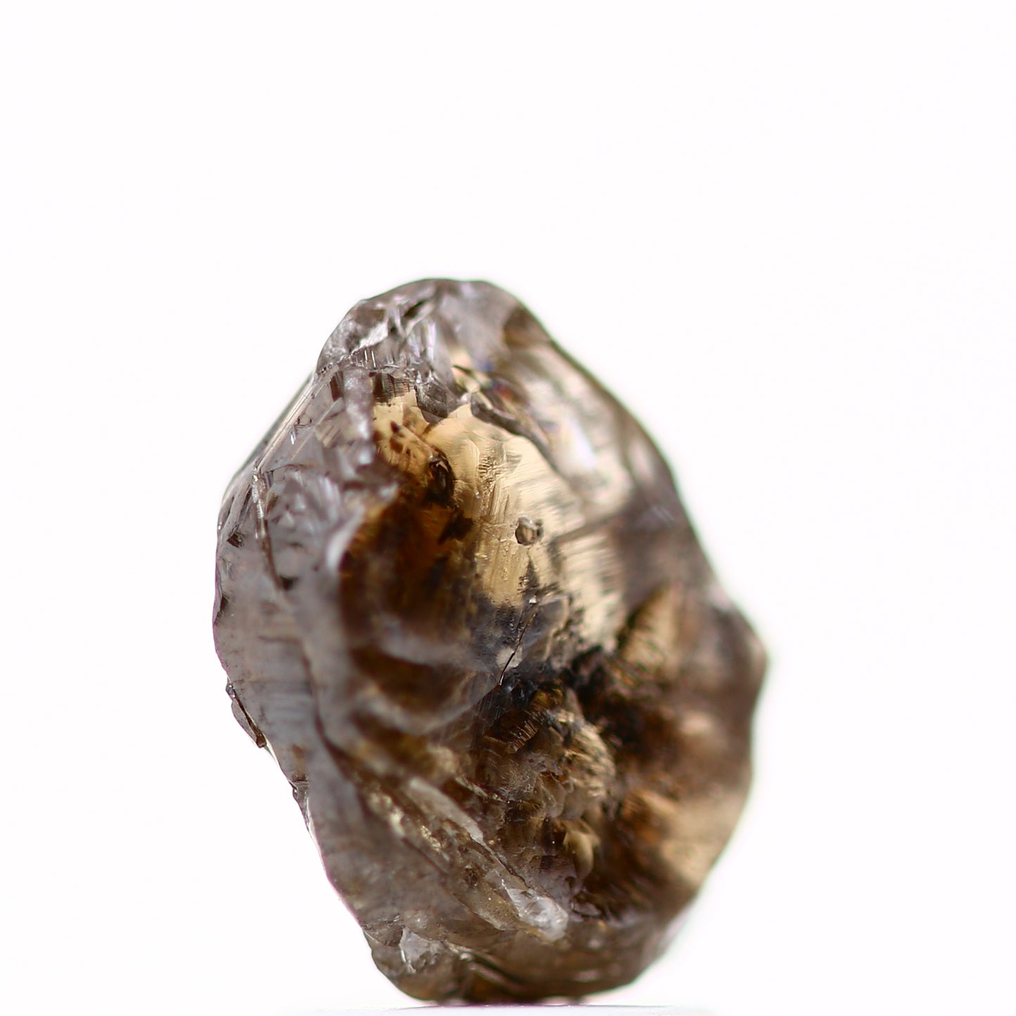 2.42 Carat Natural Champagne Brown Crystal Rough Diamond 9.50 MM - Blackdiamond